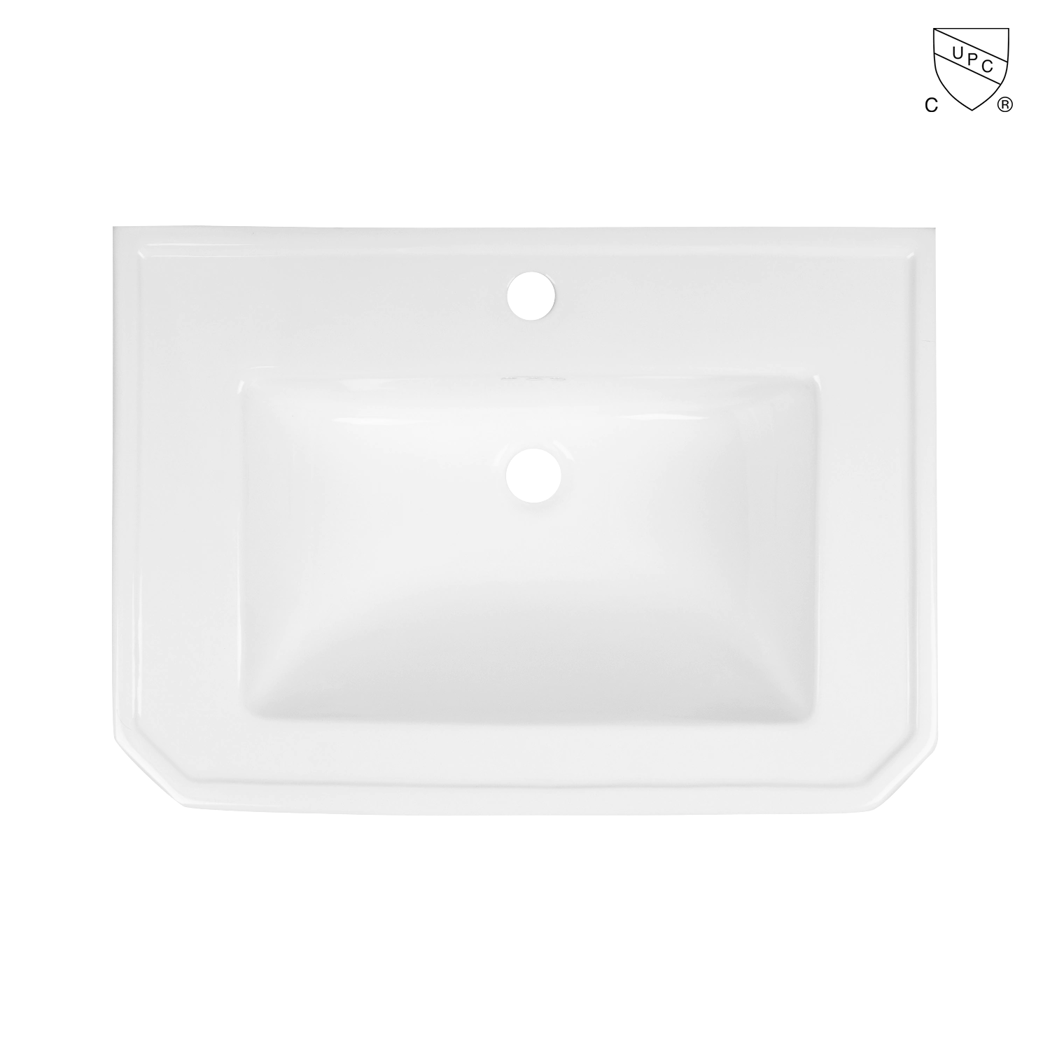 ASME ANSI compliant ceramic freestanding basin MB-2060S Topview by meilong ceramics